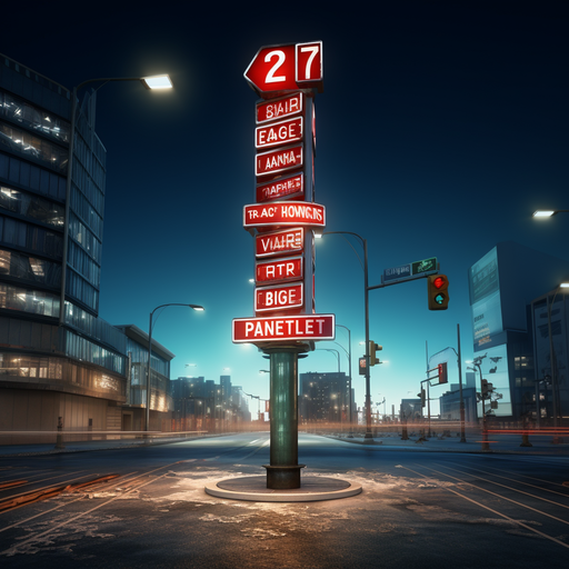 hanaflin_pylon_sign_directions_street._hyperrealistic_cinematic_90a07b94-d99f-4232-9c75-e5e10d693b1d